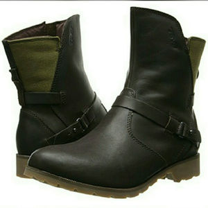 Teva De La Vina Low Leather Boots 9.5 Brown Olive